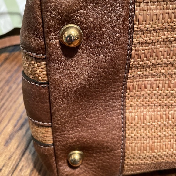 Gucci leather and raffia bag - Picture 8 of 14